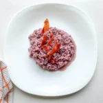Italian recipe of risotto with red wine